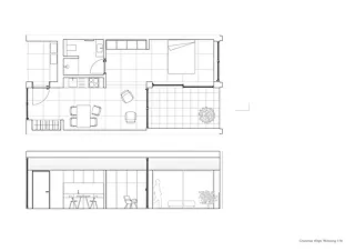 Grundriss und Schnitt 40qm Wohnung