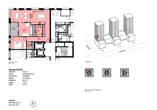 Wohnung Typ 3.1Turm A, 8. OG
