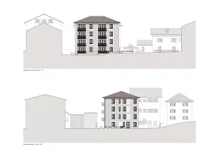 Façade sud, Mst. 1:100