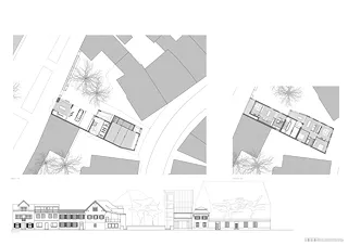 Grundriss EG und 1.OG, Westfassade