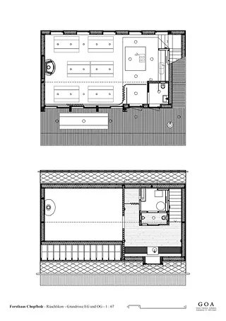 Plans 1:67 de la maison fo rrestière