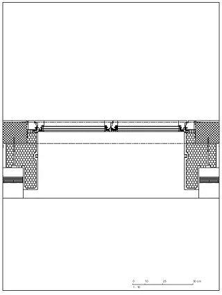 Horizontalschnitt Fenster der Raiffeisenbank