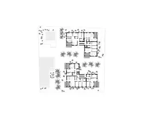 plan du rez-de-chaussée, maisons A+B