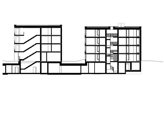 Coupe transversale d'immeubles d'habitation