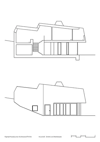 Schnitt und Westfassade
