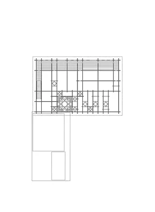 Grundrissplan Dachkonstruktion aus Blockbauwänden