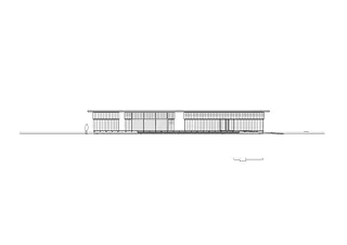 Elévation nord-est - pavillon temporaire mobile