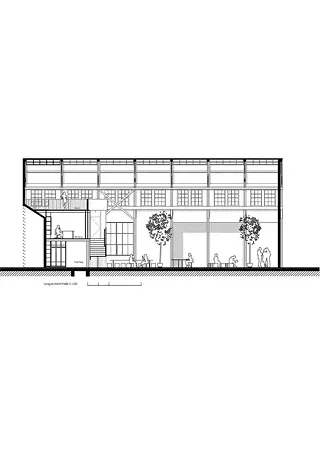 Längsschnitt Halle 1:100