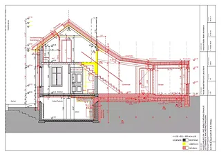 Querschnitt Altbau-Neubau 1:50