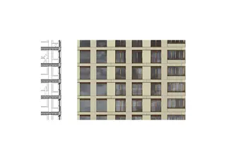 Ansicht Turmfassade Süd-West 1:50
