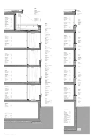 Coupe détaillée façade et loggias