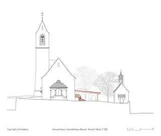 Foyer Künstlerhaus Boswil, Ansicht Westen