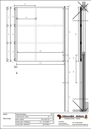 Détail porte coulissante