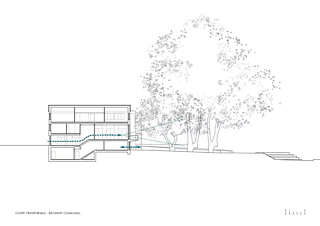 Coupe transversale du bâtiment communal