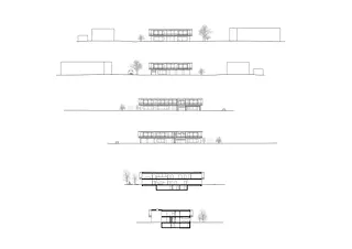 Vues de la façade et coupes