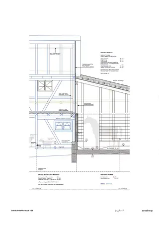 Detailschnitt Pferdestall
