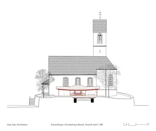 Foyer Künstlerhaus Boswil, Ansicht Süden