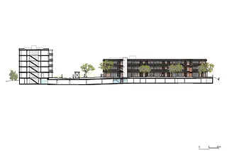 Coupe longitudinale Torretta / Cour