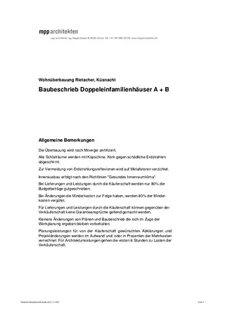 Baubeschrieb