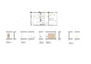 Grundriss und Ansichten