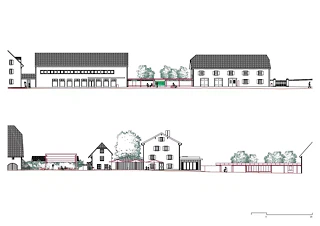 Façades – Hortus Conclusus, Forum des pèlerins, passage extérieur menant aux chapelles