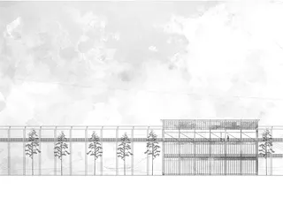 Centre administratif, vue nord 1:200
