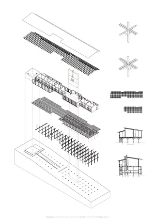 Axonométrie - Konstruktionsdetails - Systemschnitte