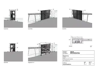 Vues et coupes de la plate-forme d'observation