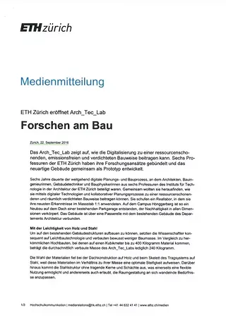 Medienmitteilung