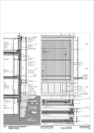 Détail de la construction de la façade avant