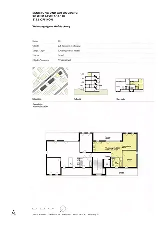 Plan appartements, surélévation