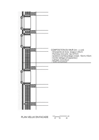 plan de détail sur façade nord ouest