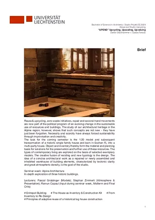 Advanced Studio Upcycling, Daniel Stockhammer & Csaba Tarsoly, Liechtenstein School of Architecture