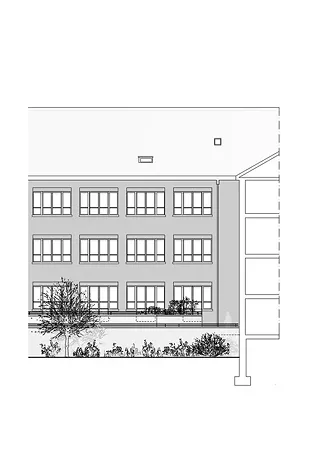 Ansicht Südfassade (Bestand)