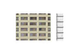 Ansicht Turmfassade Nord-West 1:50