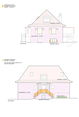 Façade ouest et façade nord