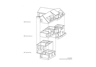 Axonometrie / Darstellung Wohnungskonfiguration