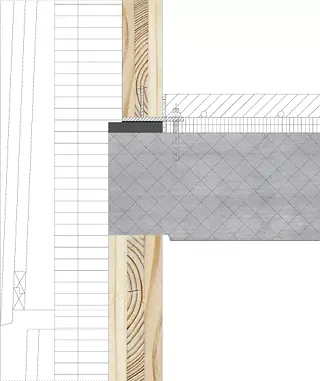 Coupe détaillée, construction de la façade