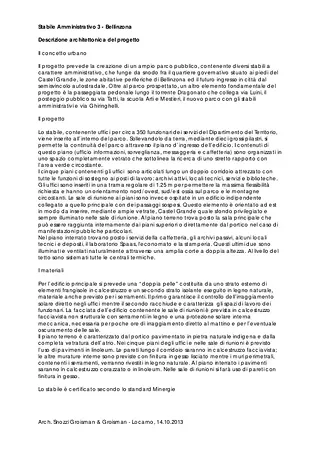 Descrizione architettonica del progetto