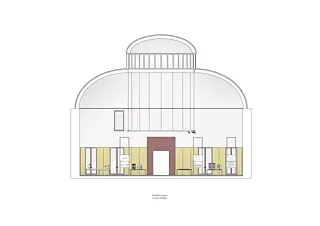 Schnitt Ausstellungsraum Enfilade, 1OG, 1:50, A1