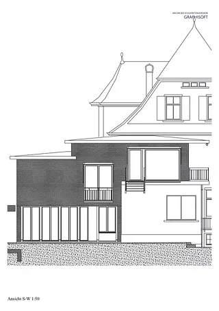 Gartenansicht Anbau 1:50