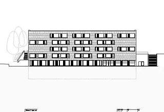 Façade sud_Bâtiment E
