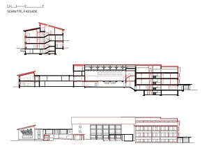 Coupes et façade
