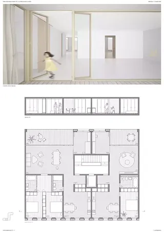 Schnitt und Grundriss Regelwohnung