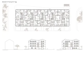 Grundriss 1. Obergeschoss, Ansichten Ost und West