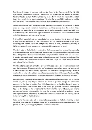 Description of The House of Seasons project.