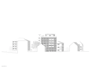 Gartenwohnen Ostfassade 1/100