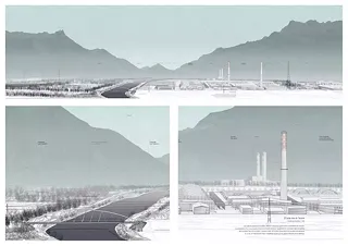 D'une rive à l'autre, coupe persepective des séquences du parcours. 1/500