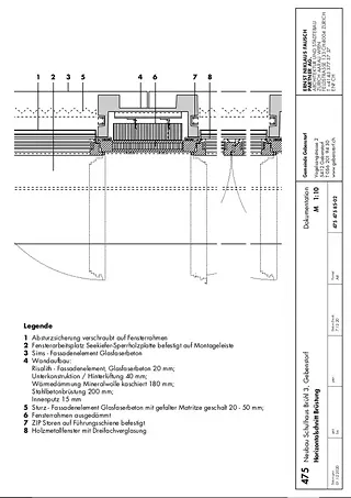 Detail Horizontalschnitt Brüstung