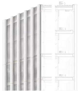 Coupe façade perspective sup 1:20